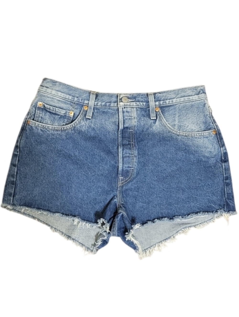 Levis 501 Original Ombre High Rise Cut off Denim Shorts